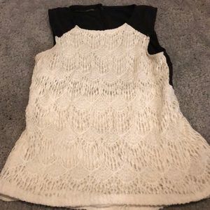 Black and white lace tank top